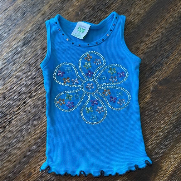 Peace & Flower Rhinstone Tank Top 2T Bundle - Picture 2 of 4